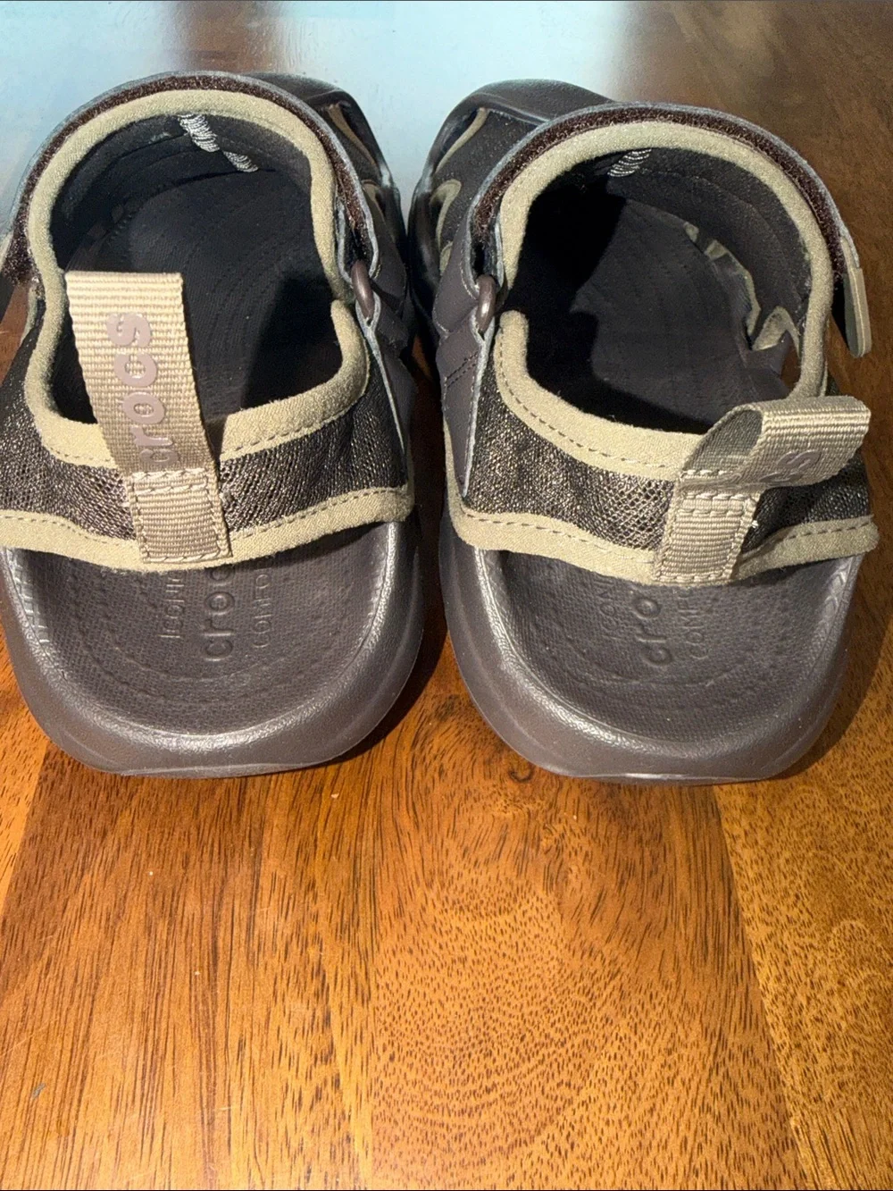CROCS Swiftwater Men's Taupe and Beige Mesh Sport Slides